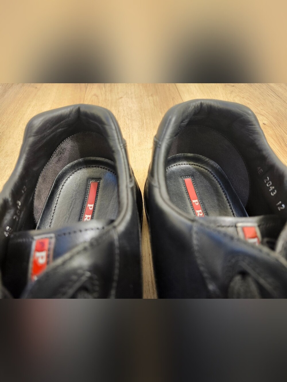 Prada America's Cup Black Nappa Leather Men's Sneakers Size 12 - Picture 7 of 8